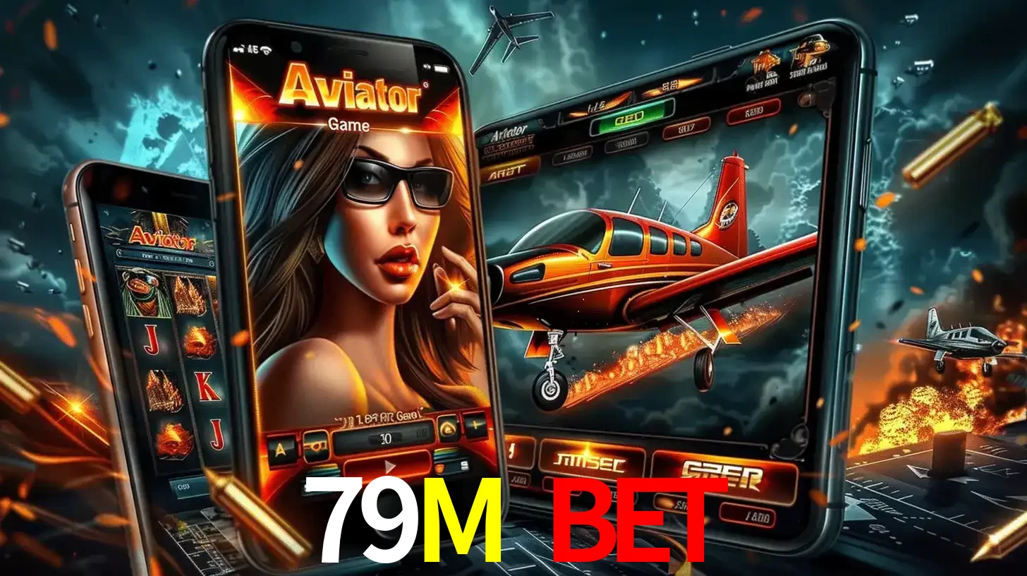 O popular jogo de apostas Aviator exibido em vários celulares e tablets, mostrando a interface emocionante e a ação de voo disponíveis para jogar agora no 79M BET.
