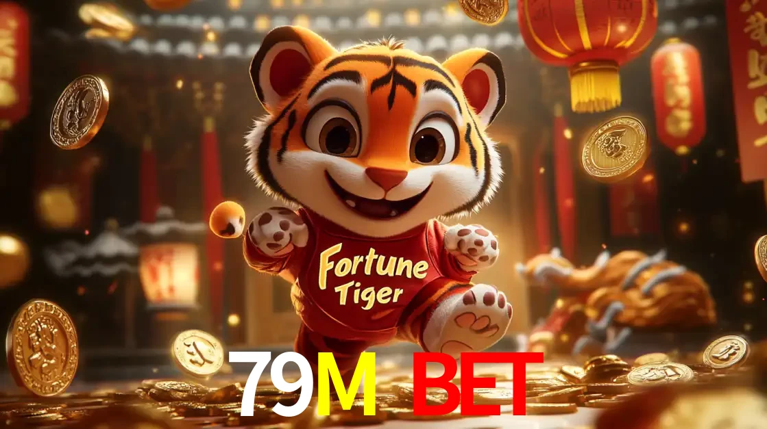 O alegre personagem do Fortune Tiger correndo sobre um caminho de moedas de ouro, simbolizando os grandes prêmios e a diversão do popular jogo de slot do 79M BET.
